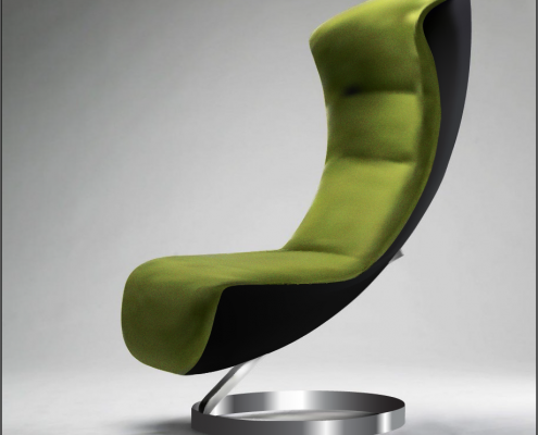 a photo of a gradient mesh chair done in illustrator