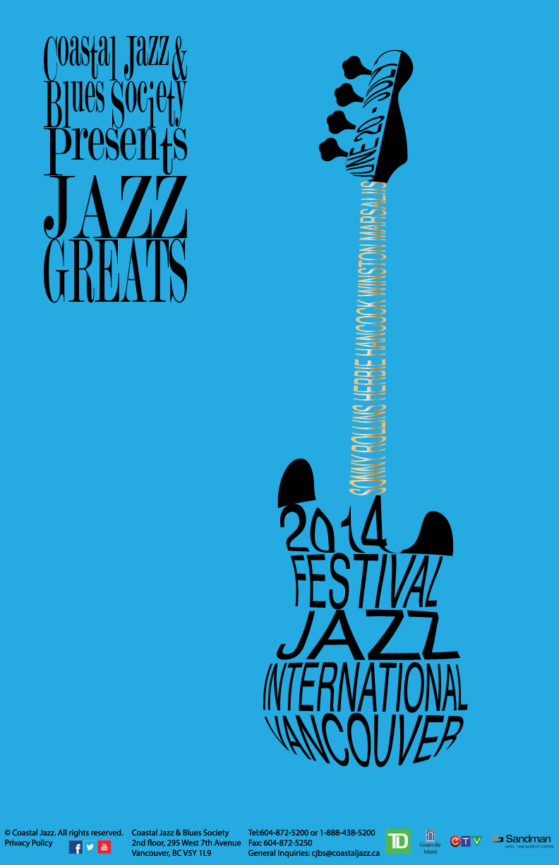 a poster of a guitar for a jazz festival done in illustrator.