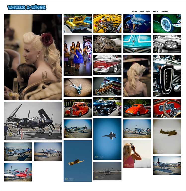 a screenshot of the masonry photo site project done at BCIT.