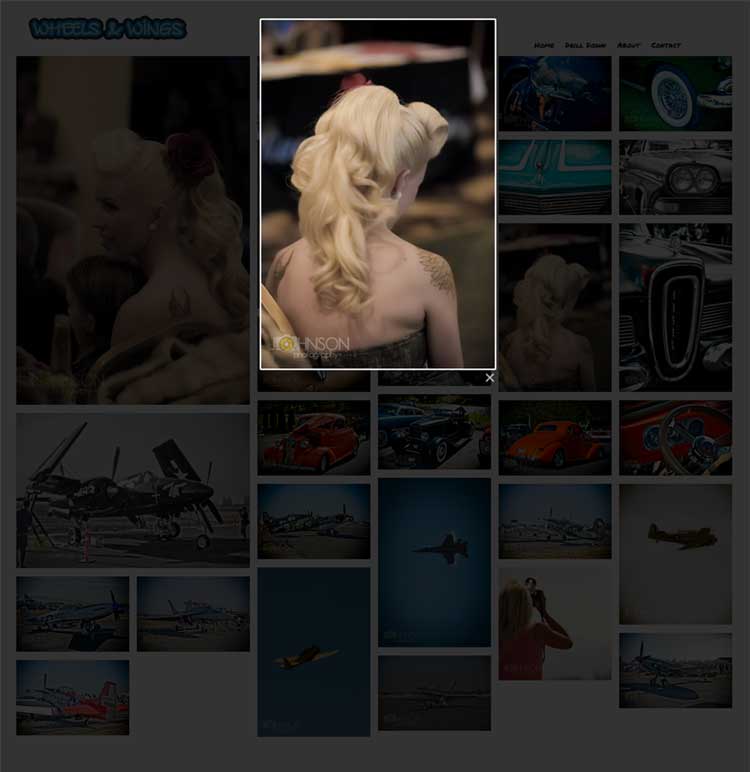 a screenshot of the masonry photo site project done at BCIT.
