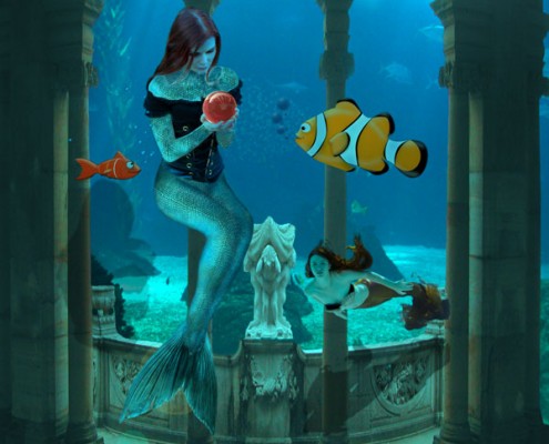 a screenshot of the completed mermaid composite done at BCIT.
