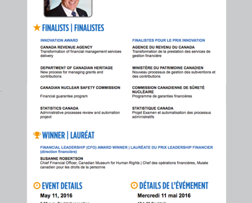 An image of one of the emails i created for the cpa canada psfm awards dinner invitations.